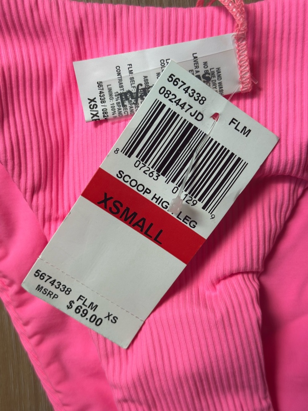 Summerful Women's Ribbed Pink V-Neck Racerback Bikini Set - Picture 5 of 7